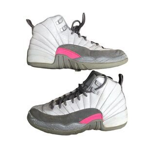 RARE 2016 Air Jordan 12 Retro Wolf Grey Vivid Pink Size 7